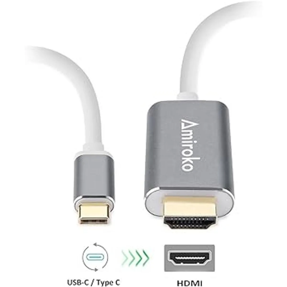 Cable USB C a HDMI de 5.9 ft Amiroko USB 3.1 tipo C_2