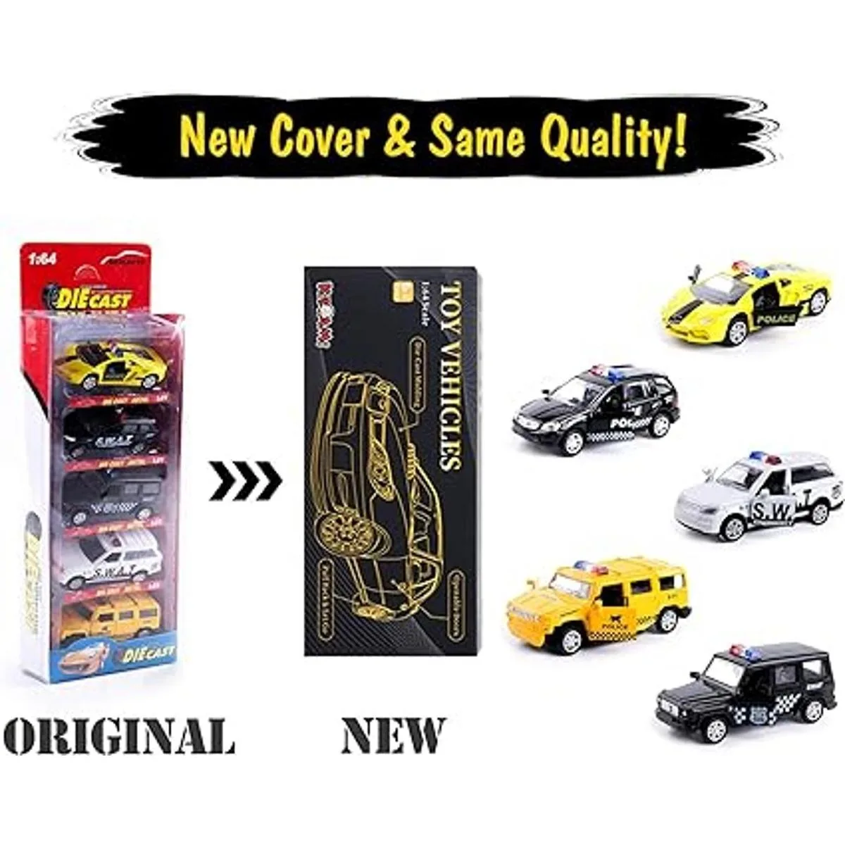 KIDAMI Juego de 5 autos de juguete de metal fundido a_2