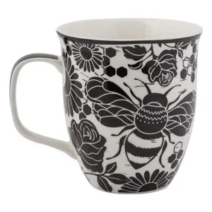 Karma Gifts Taza BOHO en blanco y negro 16 onzas abeja_2