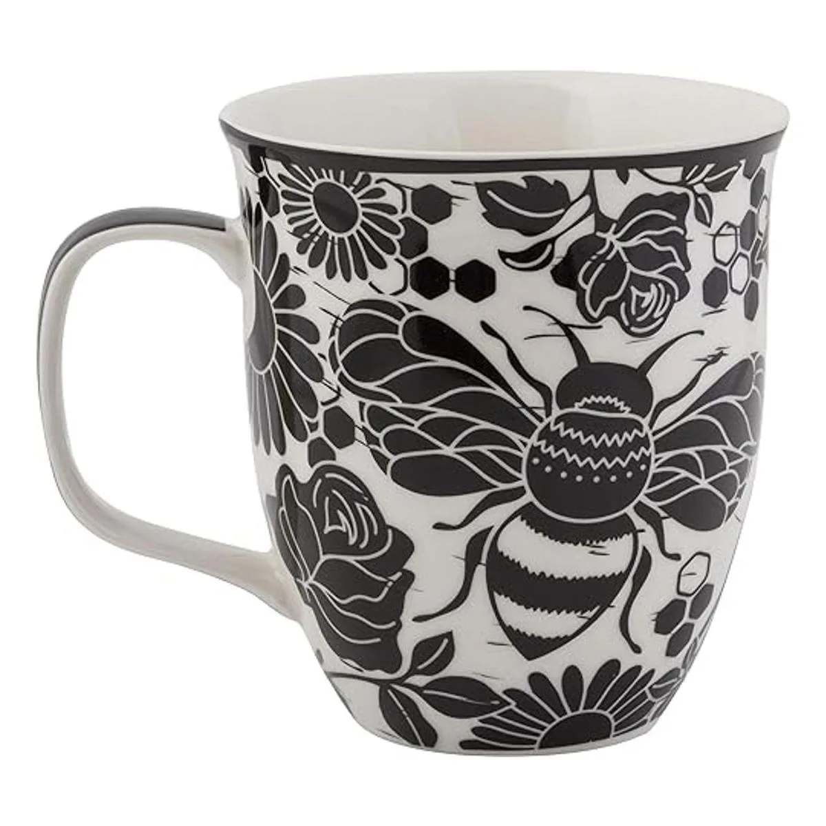 Karma Gifts Taza BOHO en blanco y negro 16 onzas abeja_2