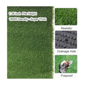 Petgrow Alfombra de césped artificial realista_3