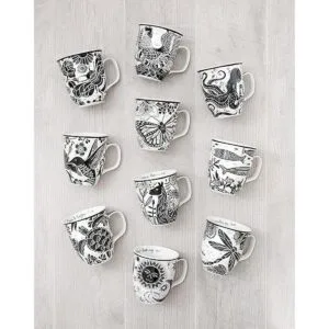 Karma Gifts Taza BOHO en blanco y negro 16 onzas abeja_4