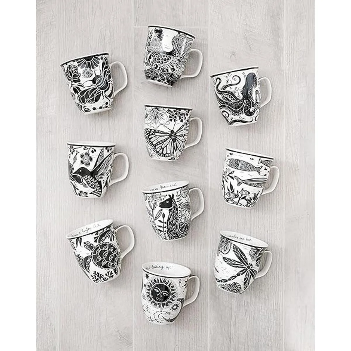 Karma Gifts Taza BOHO en blanco y negro 16 onzas abeja_4