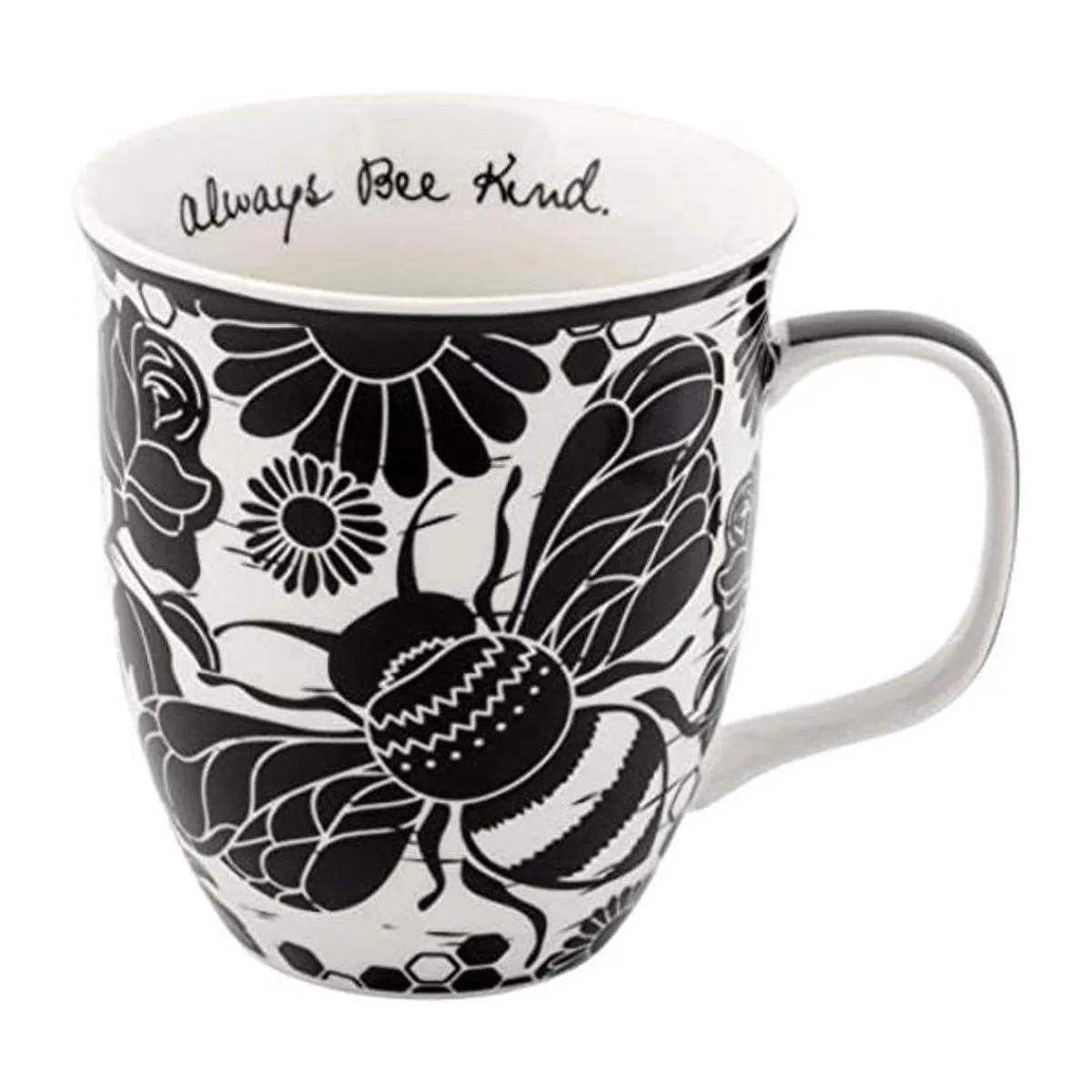 Karma Gifts Taza BOHO en blanco y negro 16 onzas abeja_1