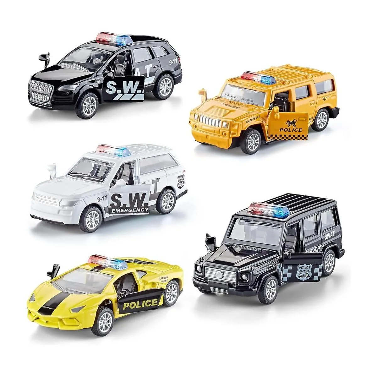 KIDAMI Juego de 5 autos de juguete de metal fundido a_1