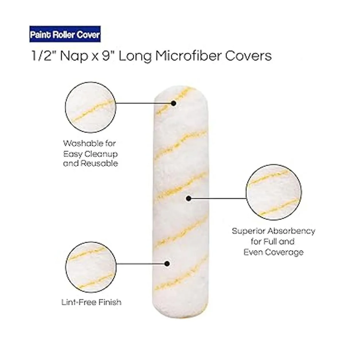 Pro Grade Cubiertas para rodillos de pintura microfibra_3