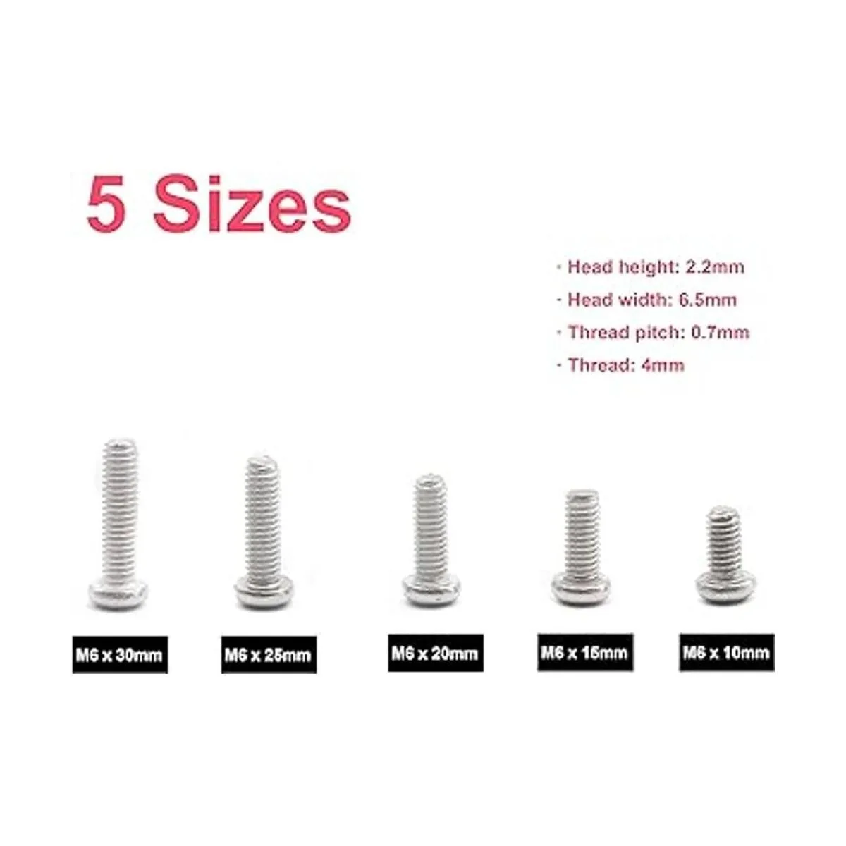 CSeao Juego de 100 tornillos M4 para máquina Phillips_3