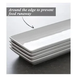 LAUCHUH Plato rectangular de porcelana para servir_3
