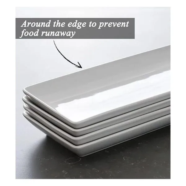 LAUCHUH Plato rectangular de porcelana para servir_3