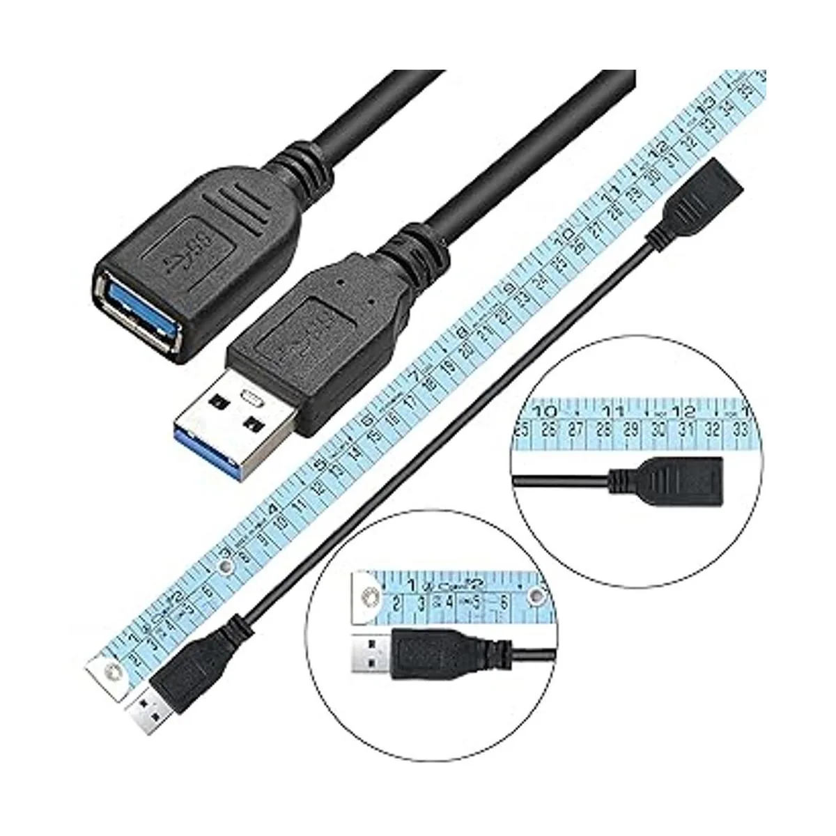 SaiTech IT Paquete de 4 cables de extensión USB 3.0 de_2