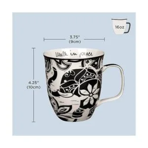 Karma Gifts Taza BOHO en blanco y negro 16 onzas abeja_6