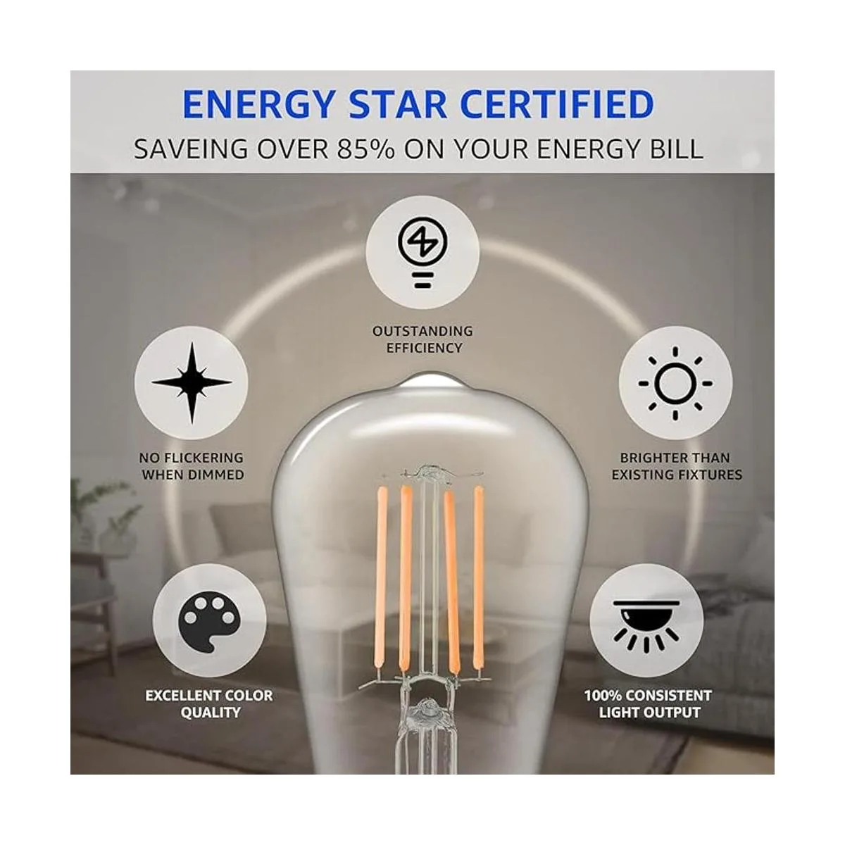 Mastery Mart Bombilla LED E26 vintage regulable blanco_3