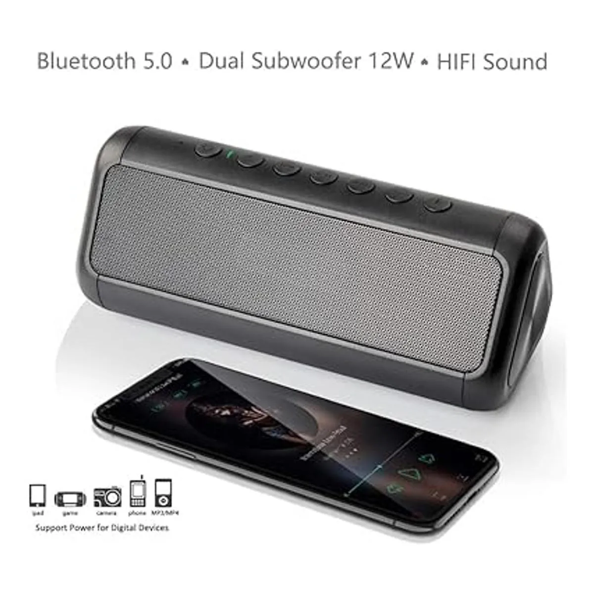Friengood Altavoz solar Bluetooth de 12 W altavoz_2
