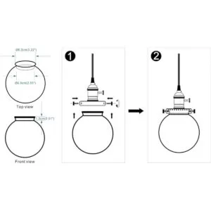 Permo Lámpara de iluminación de repuesto de globo redondo_4