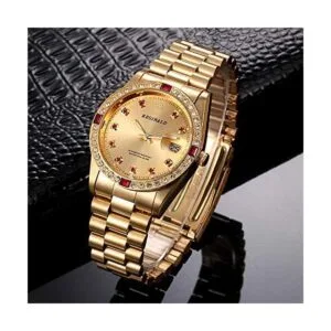 Relojes unisex de lujo con diamantes de oro calendario de_5