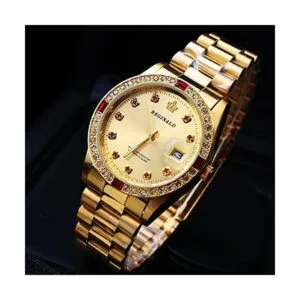 Relojes unisex de lujo con diamantes de oro calendario de_4