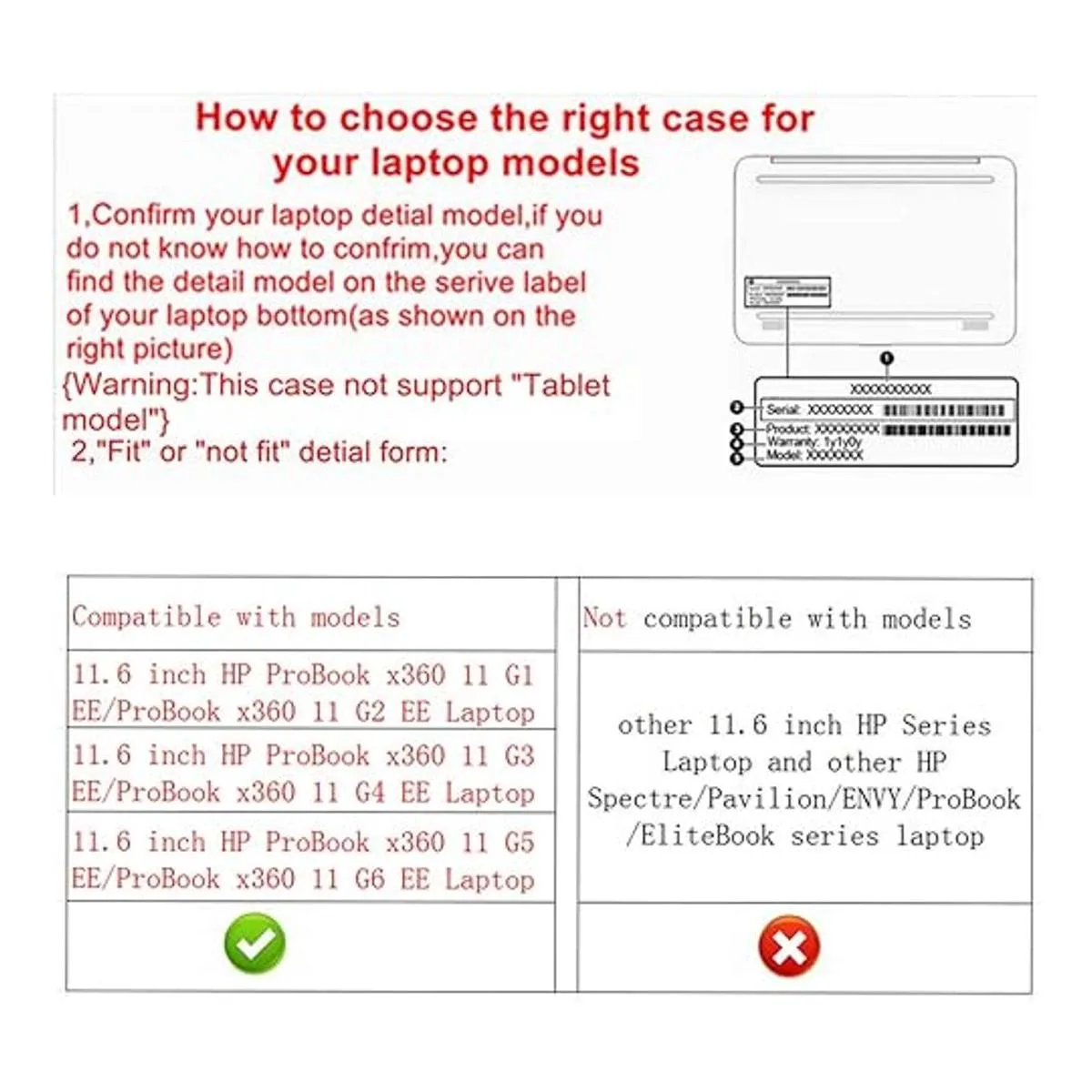 Alapmk Funda protectora para portátil HP ProBook x360 11_3