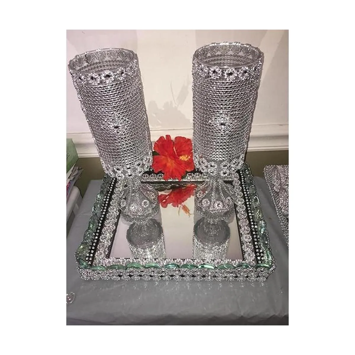 Honbay Rollo de malla de diamante con forma de flor_6