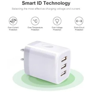 Cargador de pared USB cargador rápido de 3 puertos Sicodo_2