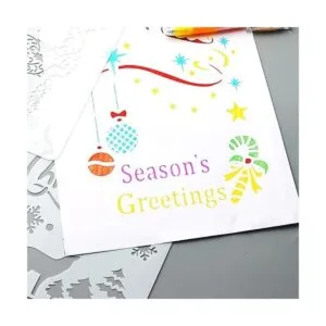 Apol 12 plantillas de plástico para pintura de Papá Noel_4