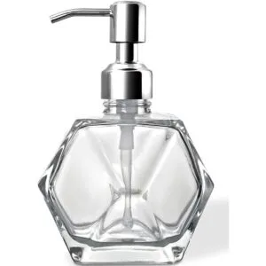 Dispensador de jabón de cristal transparente con forma_1
