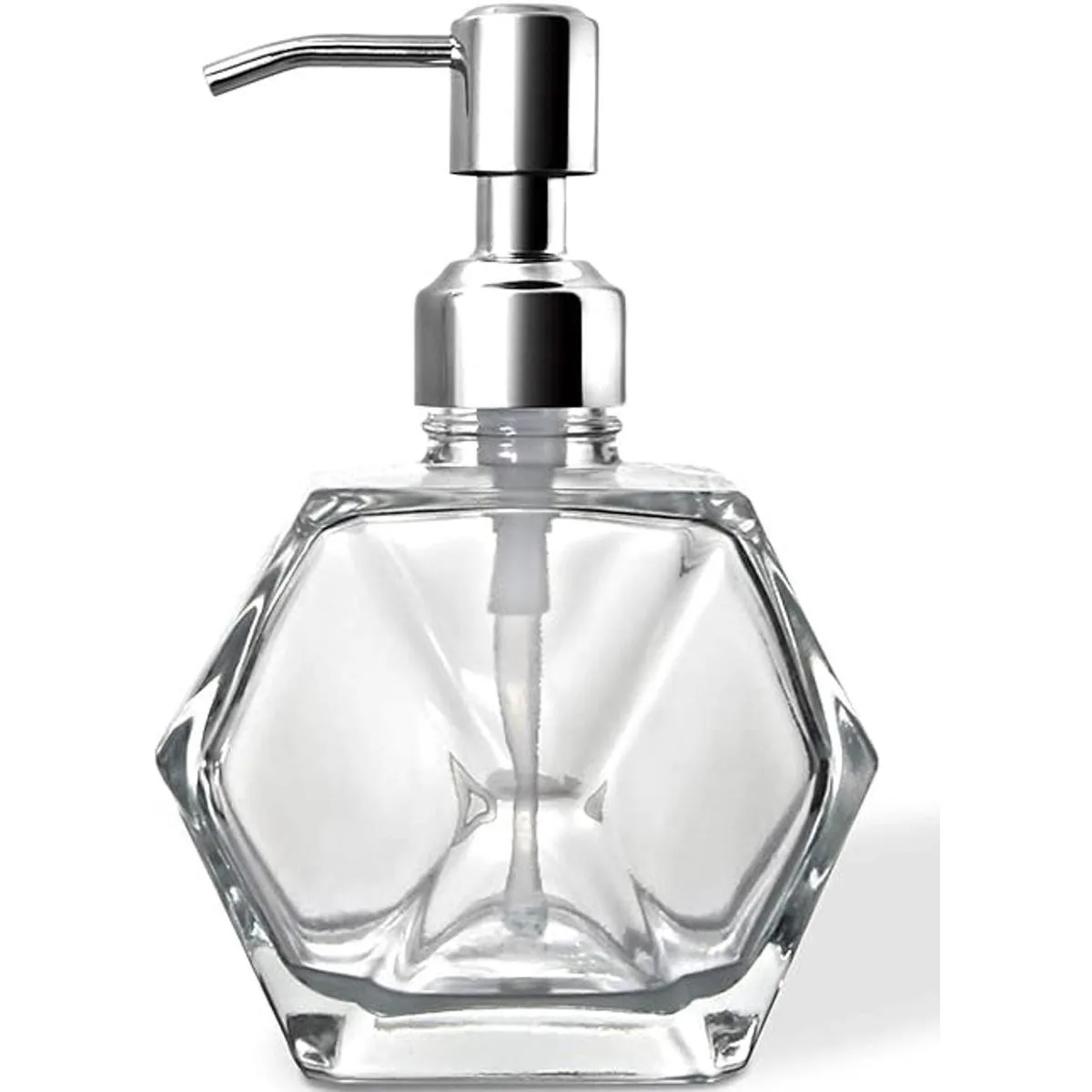 Dispensador de jabón de cristal transparente con forma_1