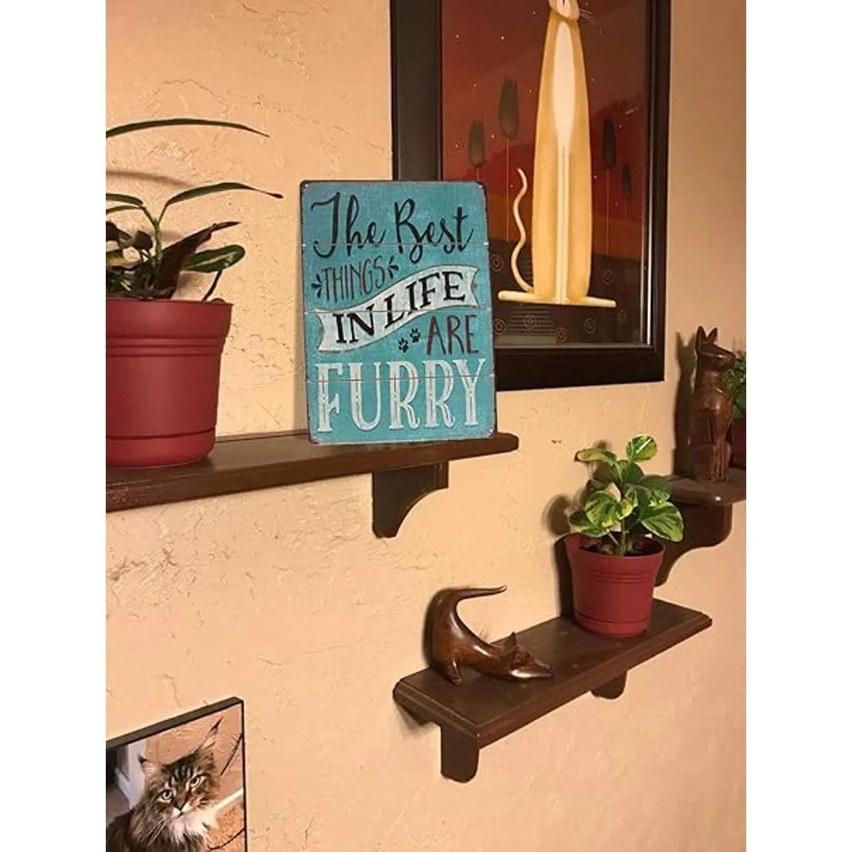 Letrero de metal con texto The Best Things In Life Are_3