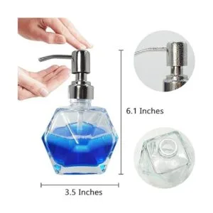 Dispensador de jabón de cristal transparente con forma_3