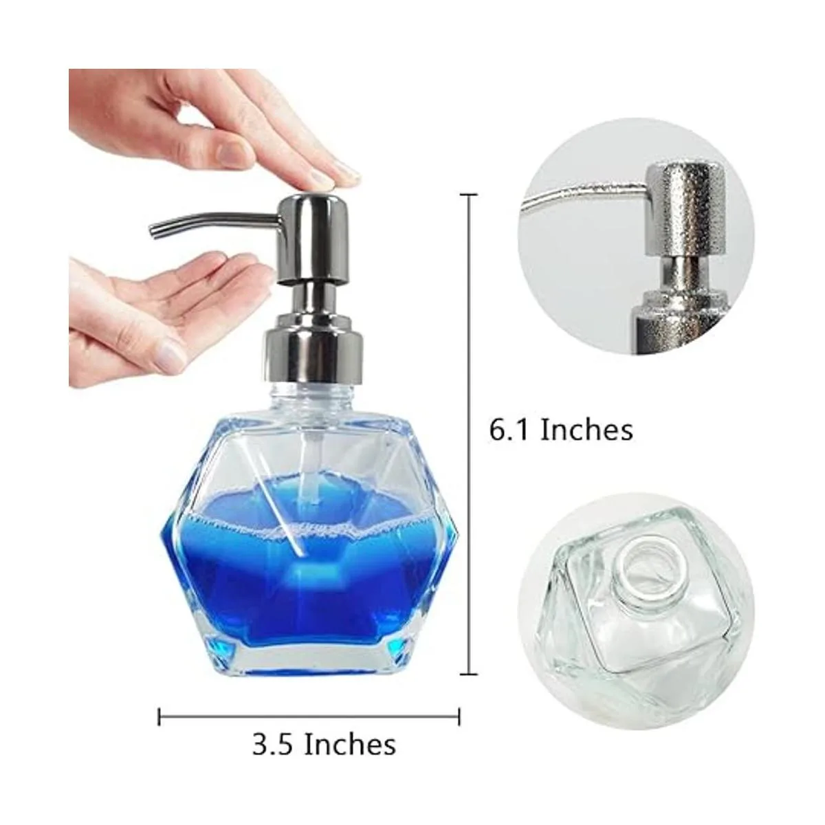 Dispensador de jabón de cristal transparente con forma_3