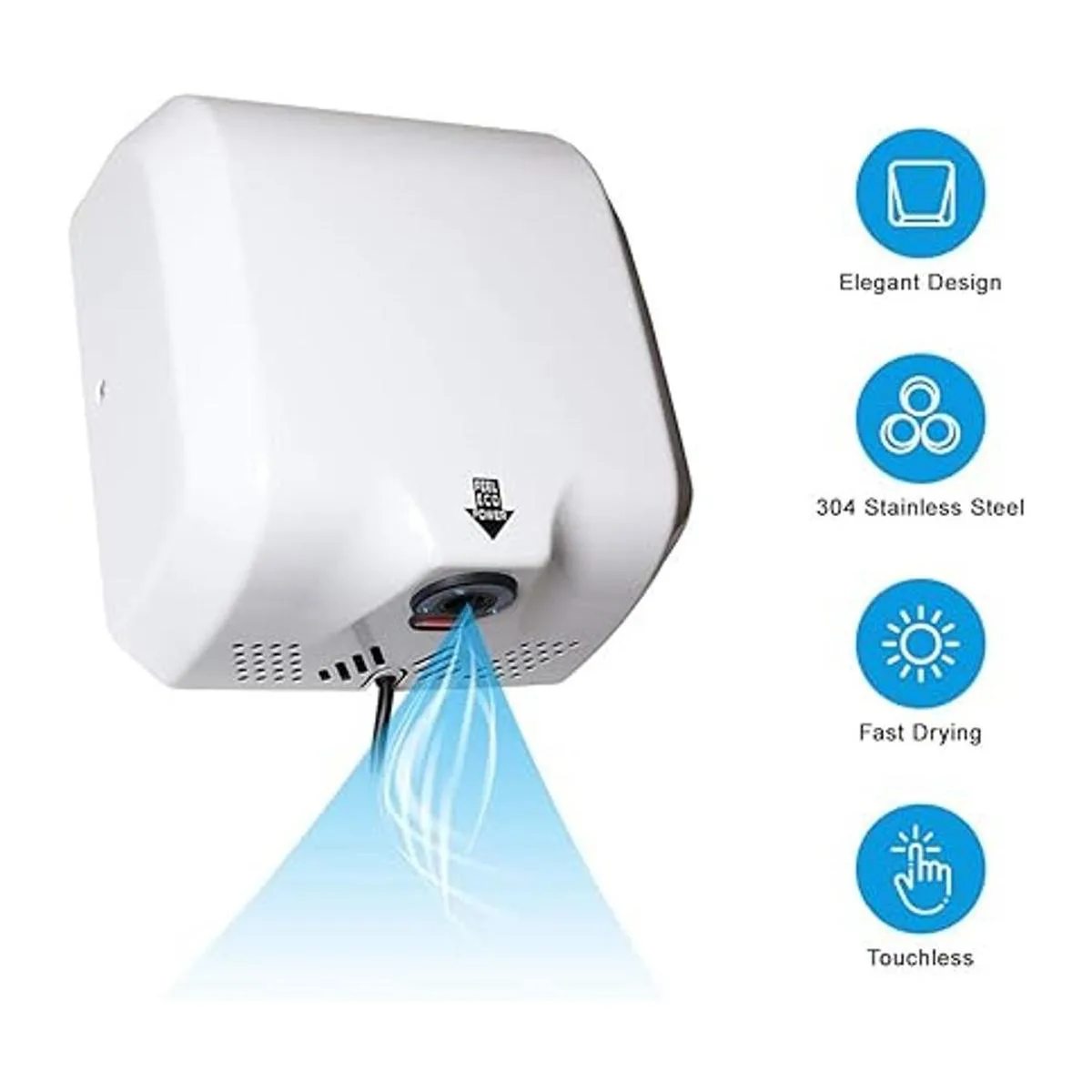 Goetland Secador de manos comercial de acero inoxidable de_4