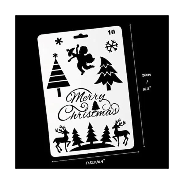 Apol 12 plantillas de plástico para pintura de Papá Noel_2