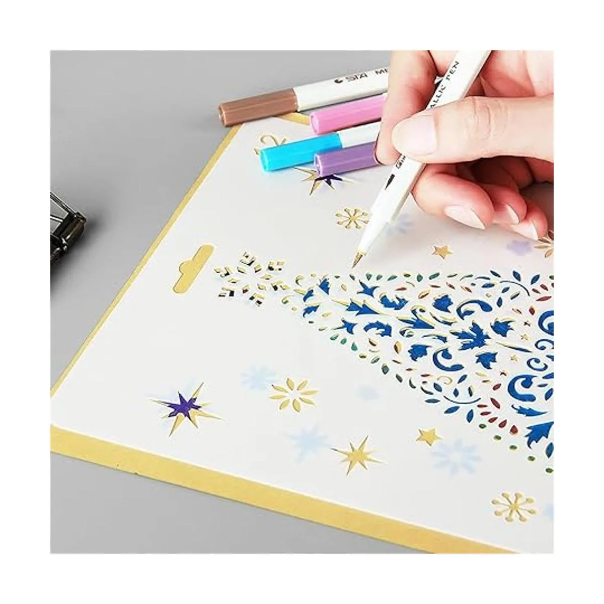 Apol 12 plantillas de plástico para pintura de Papá Noel_5