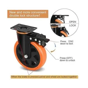 Ruedas resistentes de 6 pulgadas de carga de 3000 libras_2