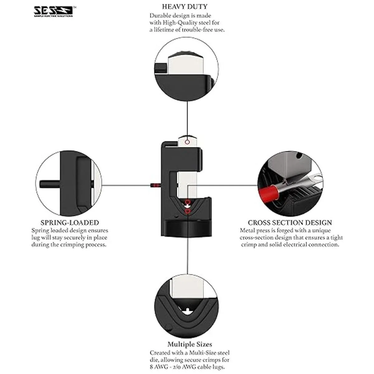 Herramienta de crimpado de lengeta de batería Hammer para_2
