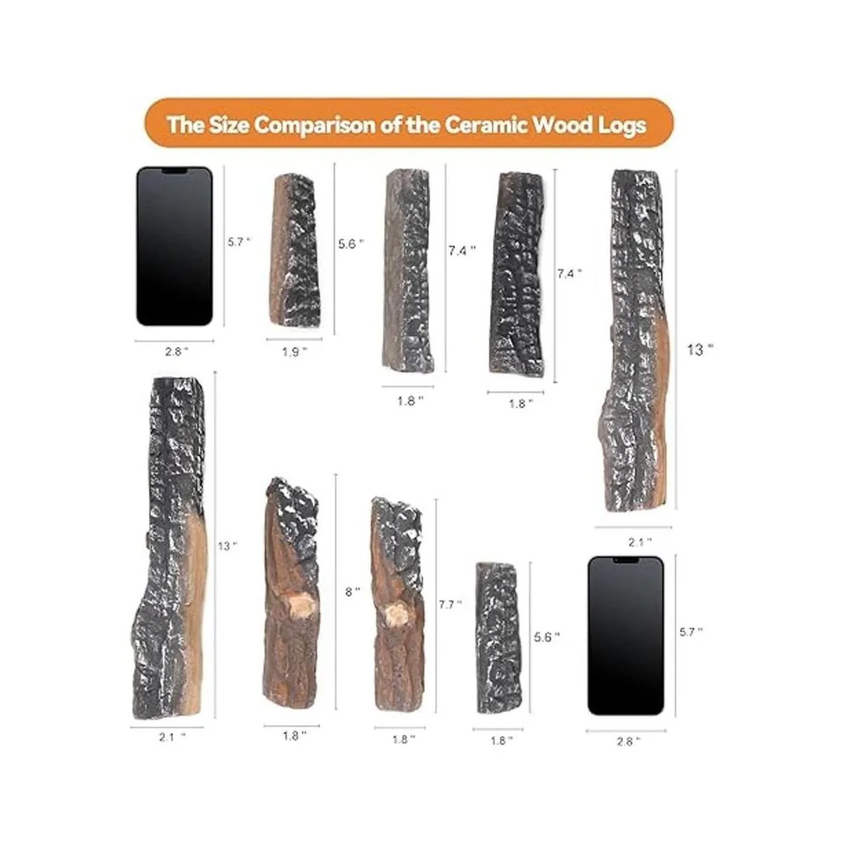 Skyflame Juego de 8 piezas de madera de cerámica y_2