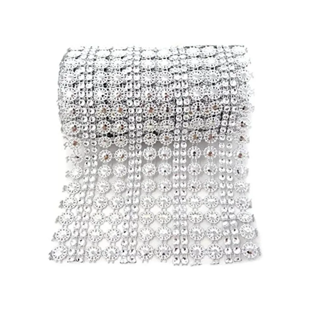 Honbay Rollo de malla de diamante con forma de flor_1