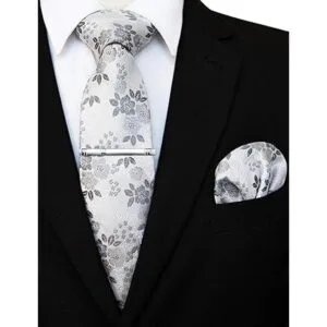 JEMYGINS Conjuntos de corbata floral y clip de corbata_2