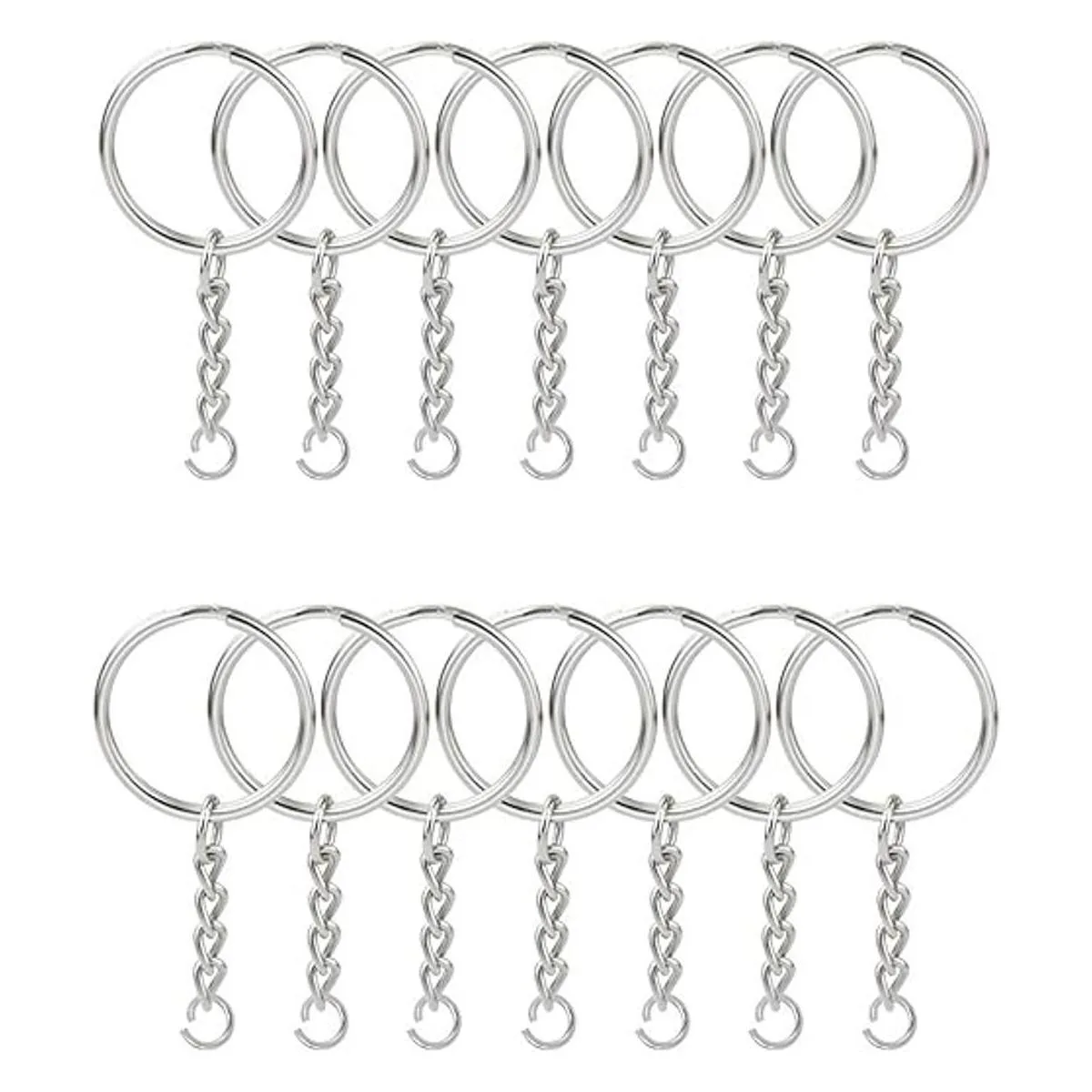 KINGFOREST 100 llaveros divididos con cadena de 1 pulgada_1