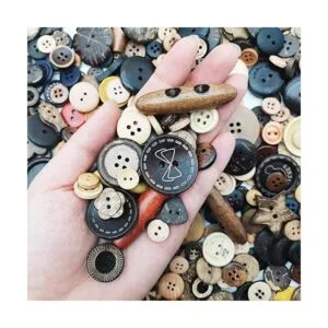 Esoca 650 botones de madera marrón para manualidades_4