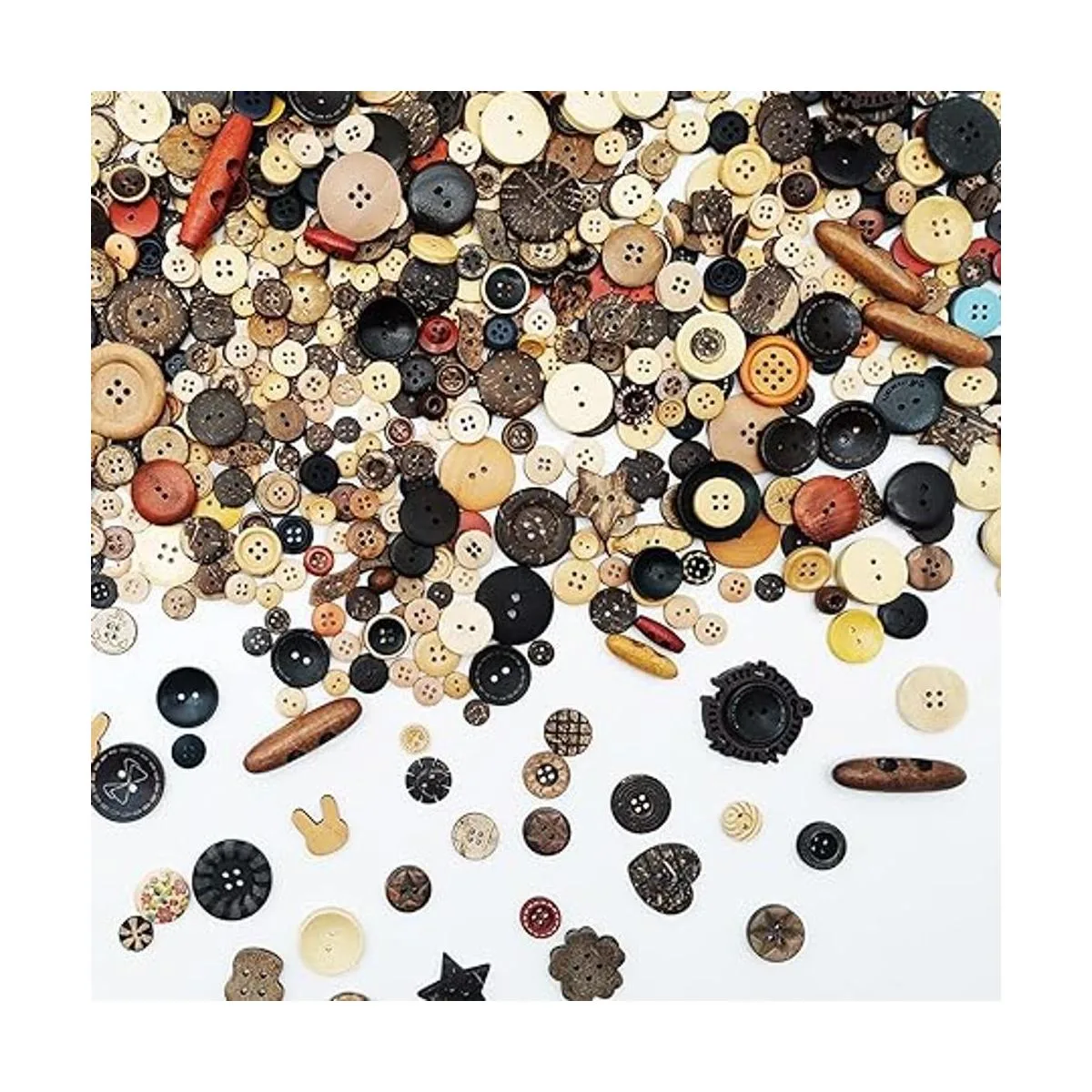 Esoca 650 botones de madera marrón para manualidades_3