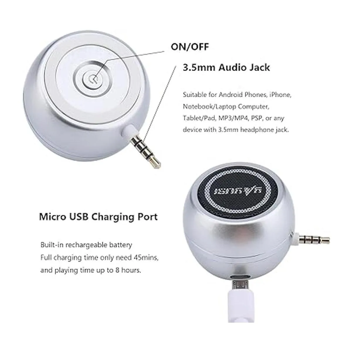 Mini altavoz inalámbrico de 0.138 in conector de entrada_3