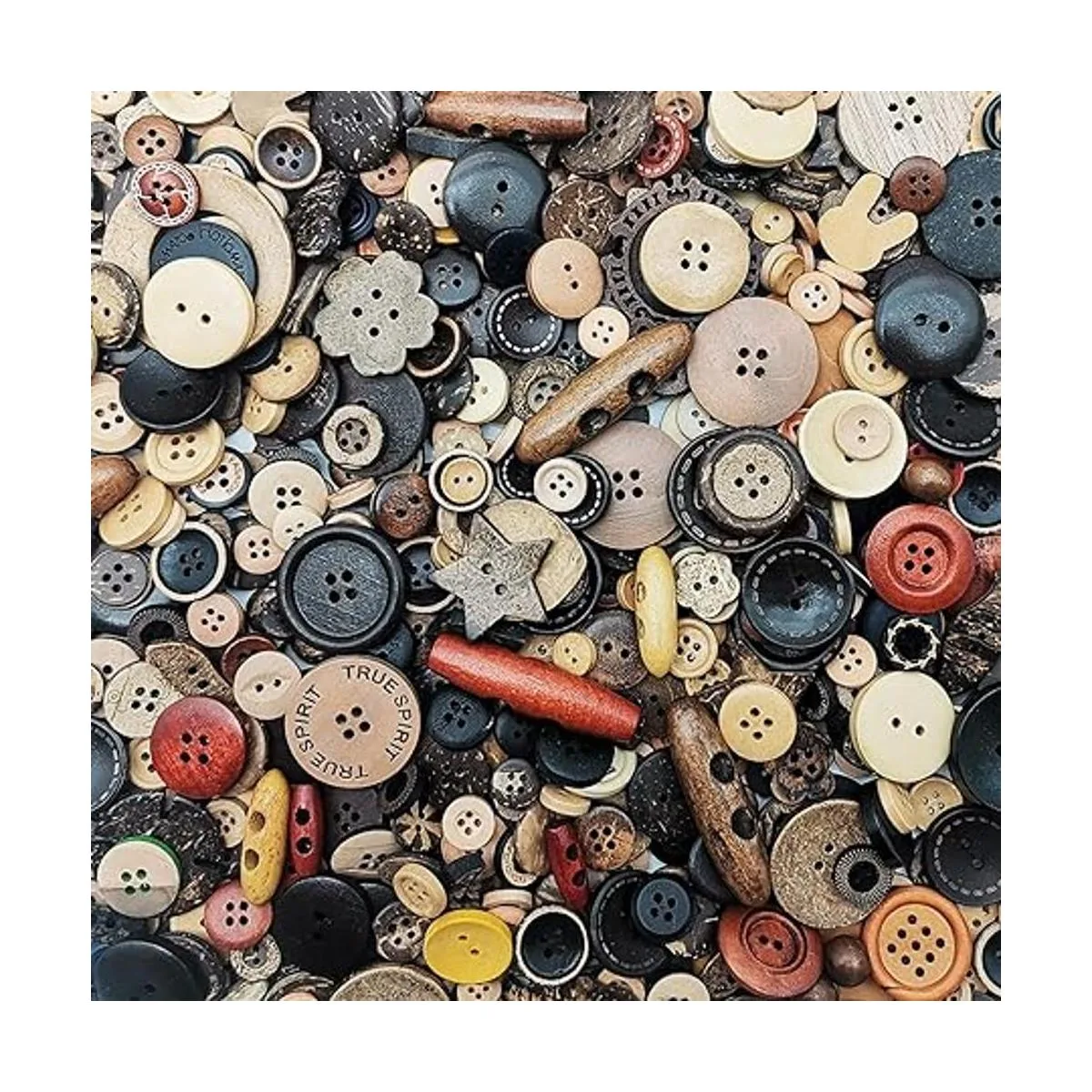 Esoca 650 botones de madera marrón para manualidades_2