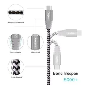 Fasgear Cable USB C a USB B de 6 pies de nailon trenzado_2