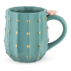 Pinky Up Taza de cactus cerámica verde 3D detalles_6