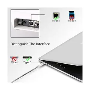 Fasgear Cable USB C a USB B de 6 pies de nailon trenzado_3