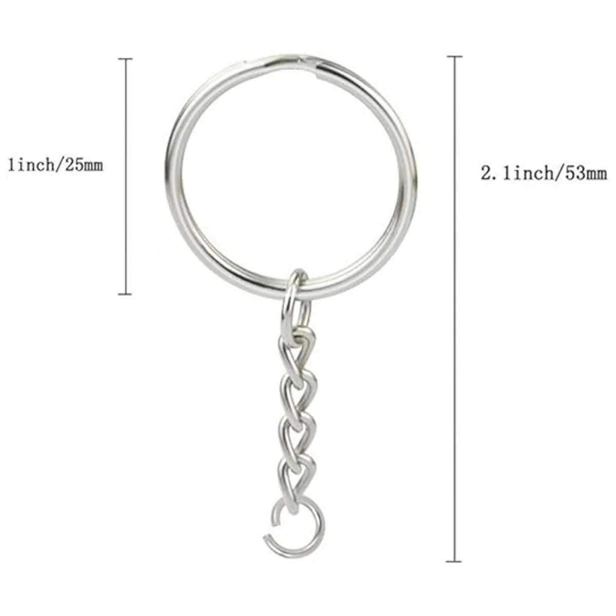 KINGFOREST 100 llaveros divididos con cadena de 1 pulgada_2