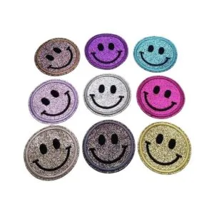 Qingxi Charm 18 piezas brillante chispa sonrisa cara coser_2