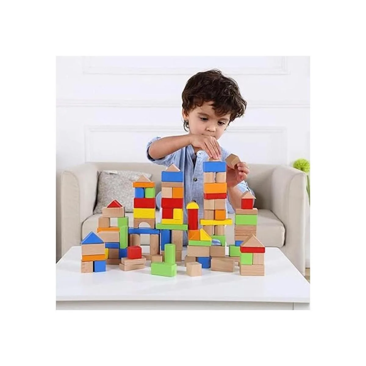 Pidoko Kids Juego de bloques de construcción de madera_3