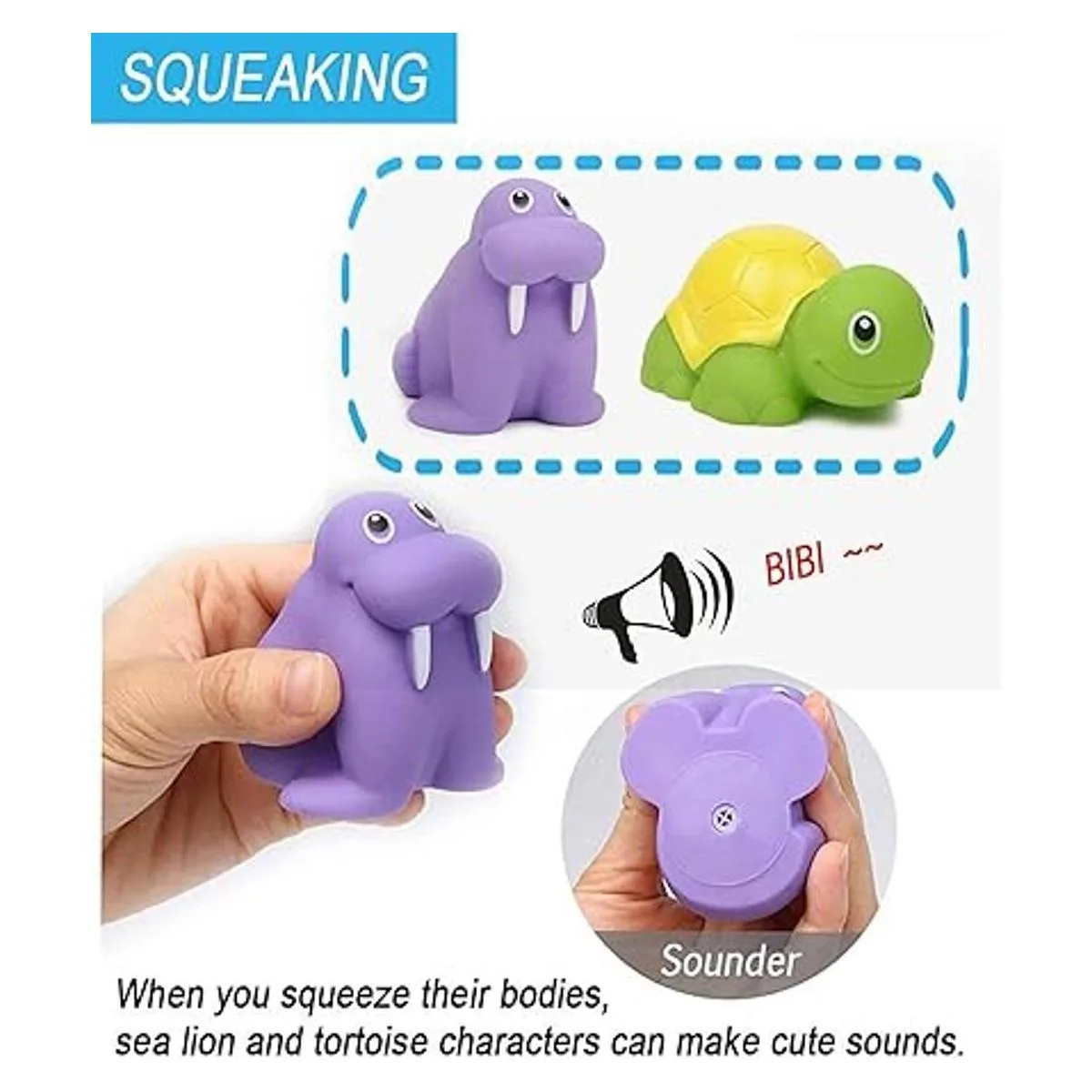 Bath Toy Water Spraying Discoloration Floating Animals_3