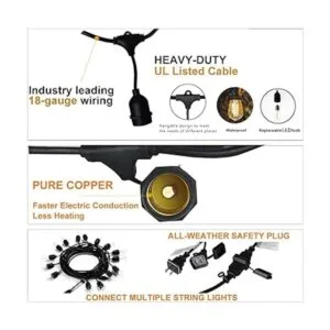 Svater 2 unidades de cadena de luces LED S14 IP65_4
